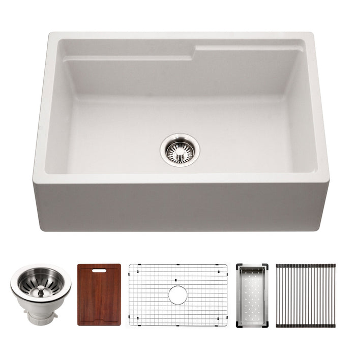 Houzer Quartztone Granite Workstation Kitchen Sink in Cloud W-130 CLOUD-C