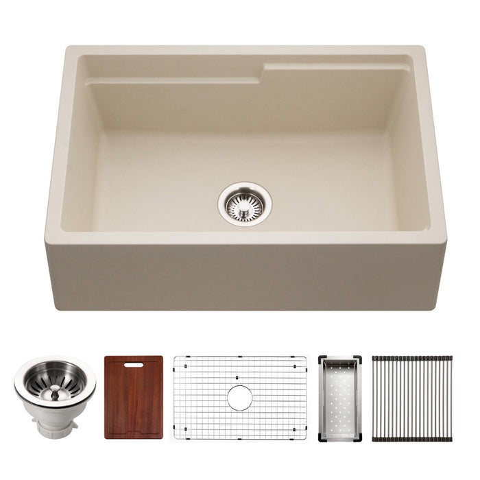 Houzer Quartztone Granite Workstation Kitchen Sink in Sand W-130 SAND-C