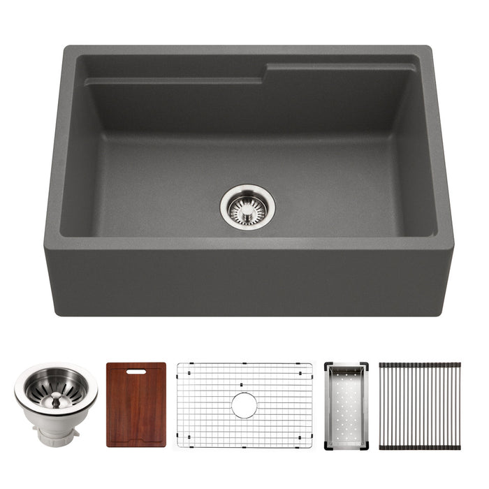 Houzer Quartztone Granite Workstation Kitchen Sink Slate W-130 SLATE-C