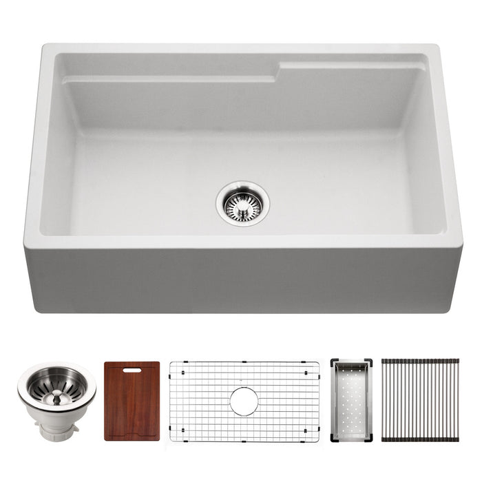 Houzer Quartztone Granite Workstation Kitchen Sink in Cloud W-133 CLOUD-C
