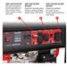 Tomahawk Power TG7000H portable generator showing wheel kit and frame details