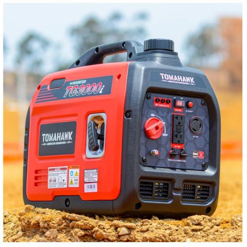 Tomahawk Power TG3000i 3300-watt generator product and accessory view