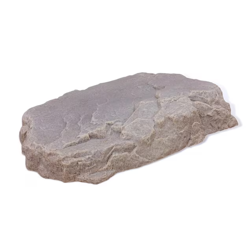 A rectangular gray stone slab with a rough, textured surface, isolated on a white background.
