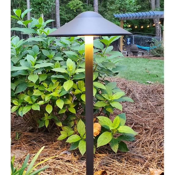 Lumien A5A2-4W Luz de camino de aluminio bronce, sombrero de burbuja, 4 vatios