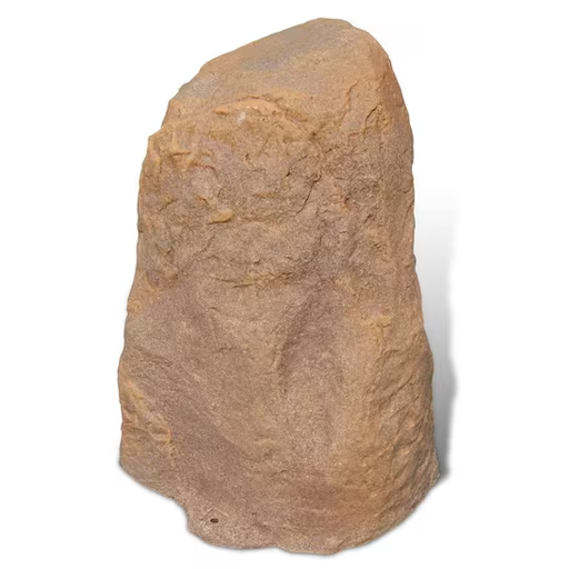 A natural tan stone or rock sculpture with a rough, textured surface, shown on a plain white background.