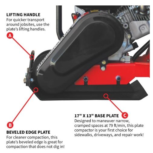 Tomahawk Power JXPC50H vibratory tamper with steel compaction plate