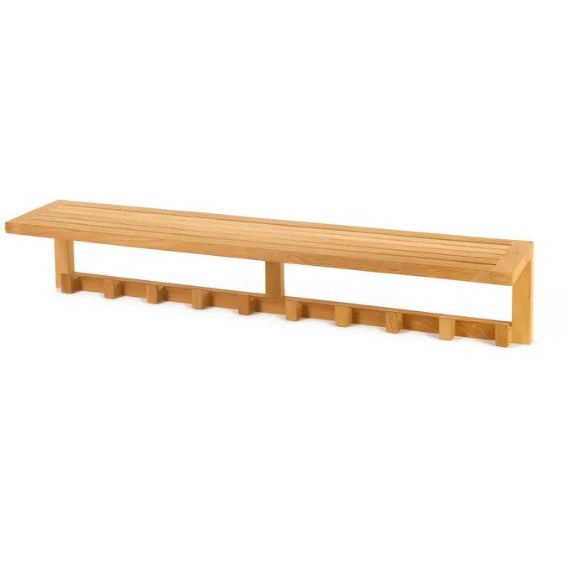 ARB - Teak Wall Shelf with 10 hooks