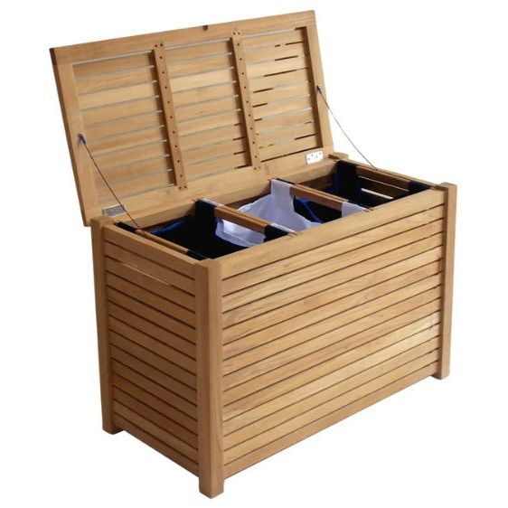 ARB - Teak Laundry Towel Box Hamper with 3 Sacks
