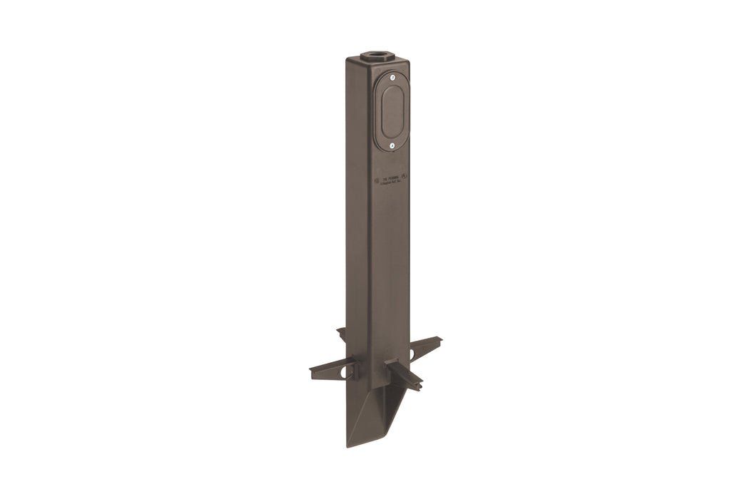 Arlington GPLN19BR bronze Gard-N-Post with threaded fixture opening, access cover and built-in stabilizers