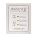 Ascent II macerating toilet system packaging with control panel diagram on a white background