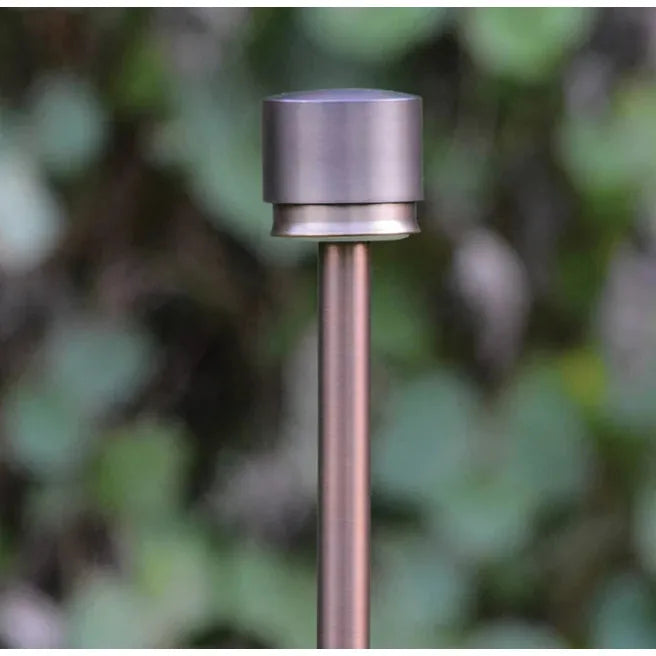 Brass Path Light Stem w/ Light Source, 2700K,  ADJ Wattage (2-8W), 50-450 Lumens, ADJ Shr