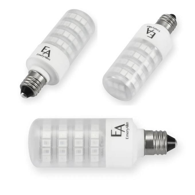 EmeryAllen 3W E11 Mini-Can Amber Turtle Bulb - 360 degree - specifications and dimensions — EA-E11-3.0W-001-AMB