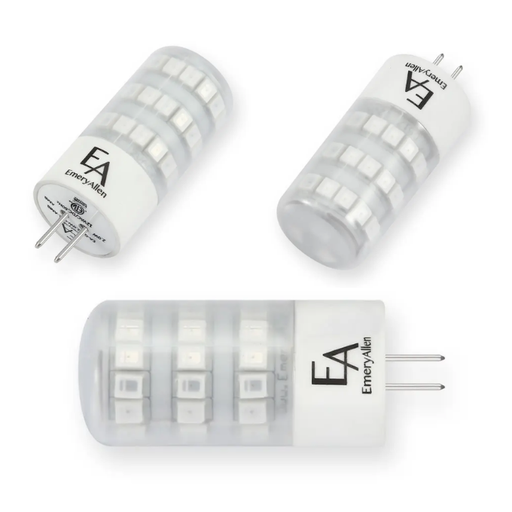 EmeryAllen 2W G4 Bi-Pin Amber Turtle Bulb - 360 degree - specifications and dimensions — EA-G4-2.0W-001-AMB