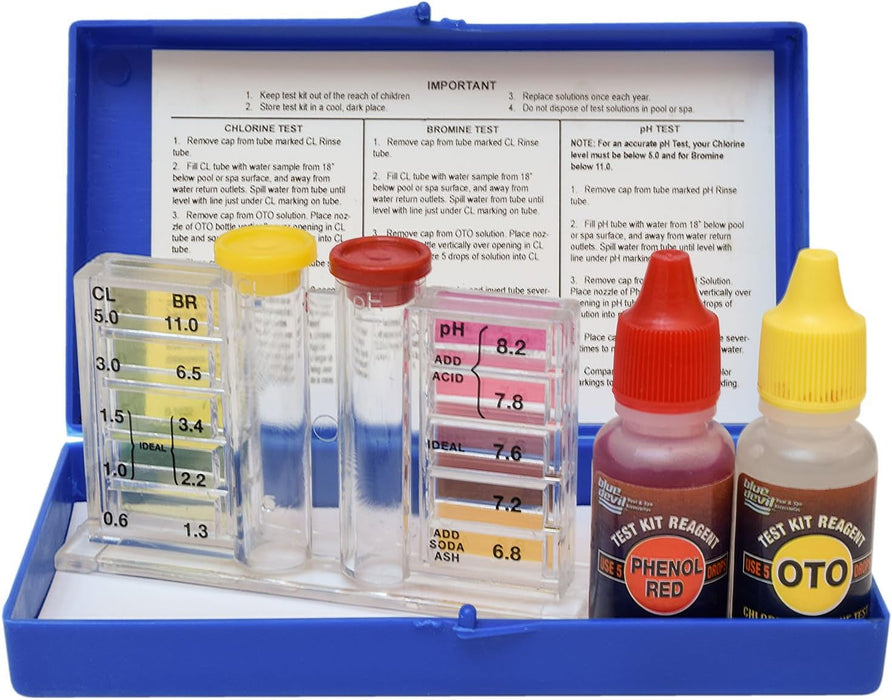 Blue Devil 3-Way OTO Test Kit, Chlorine/Bromine & pH, Boxed