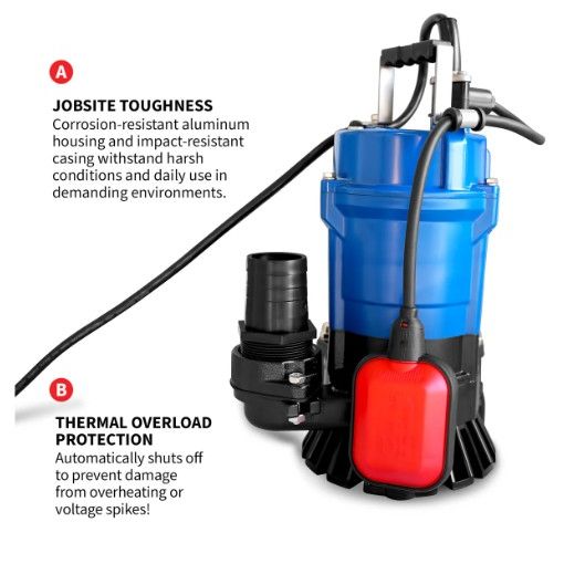 Tomahawk Power TDP400 1/2 HP pump component and outlet detail view