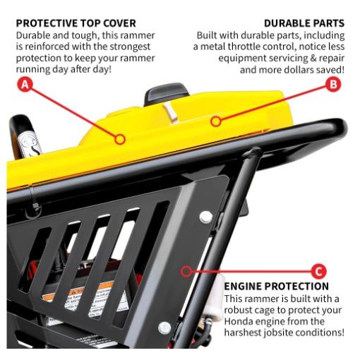 Tomahawk Power JX60H Honda jumping jack tamper product and feature view