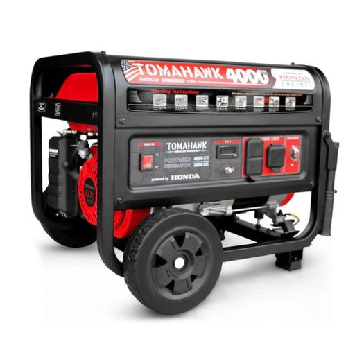 Tomahawk Power TG4000H 4000-watt Honda powered open frame portable generator with wheel kit
