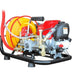 Tomahawk Power TBS500 barrel mount skid sprayer with Honda GX35 engine, 100-foot hose, and 500 PSI pump