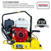 Tomahawk Power TPRC76H 17 by 12 inch paver roller compactor showing Honda engine and roller design