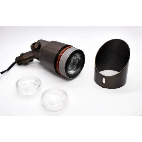 Lumien Brass Spot Light, Modular Light Source, 5W, 375 Lumens, 3000K, w/ : (3) Beam Spread Lens (15 Degree, 40 Degree, 60 Degree)