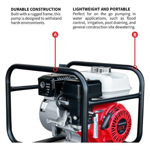 Tomahawk Power TW2H 2-inch water pump component and connection detail view