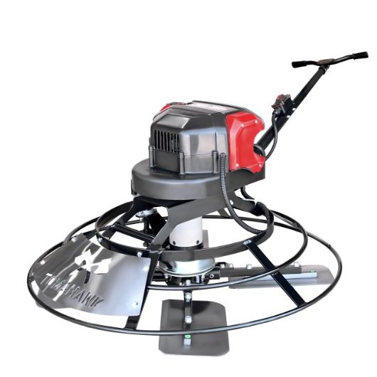 Tomahawk Power eJXPT30 30-inch battery powered portable concrete power trowel with 18-foot bull float handle