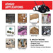 Tomahawk Power eTOS22 battery push sweeper showing bin, wheels, and handle details
