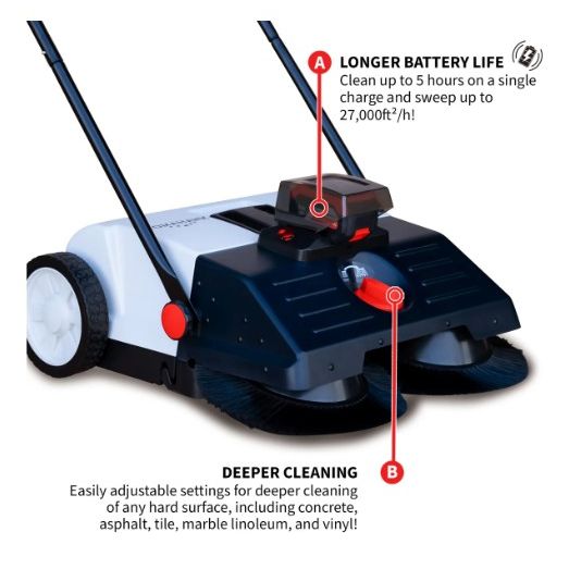Tomahawk Power eTOS22 22-inch sweeper accessory and brush detail