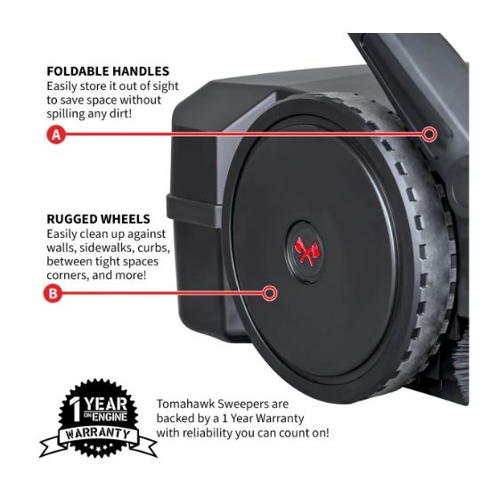 Tomahawk Power eTOS30 electric sweeper component and broom assembly detail