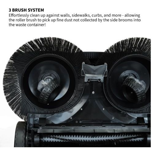 Tomahawk Power eTOS30 triple broom sweeper product and feature view