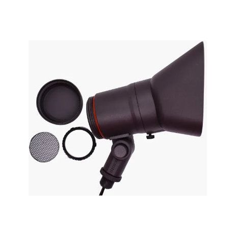 Lumien Black Aluminum Flood Light, 8W, Standard Dimming, 10-15V, 600 Lumens, 2700K, w/  40 Degree Beam Spread Lens & Hex Louver