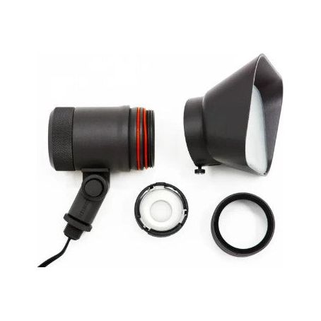 Lumien Black Aluminum Flood Light, 8W, Standard Dimming, 10-15V, 600 Lumens, 2700K, w/  40 Degree Beam Spread Lens & Hex Louver