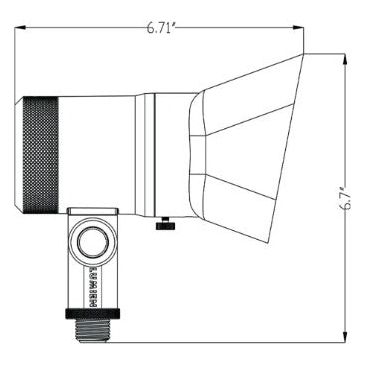 Lumien Black Aluminum Flood Light, 12 Watts,   Dimmable (RGBWW - 2700-5700K), 10-15V, 511 Lumens, w/  40 Degree Beam Spread Lens & Hex Louver
