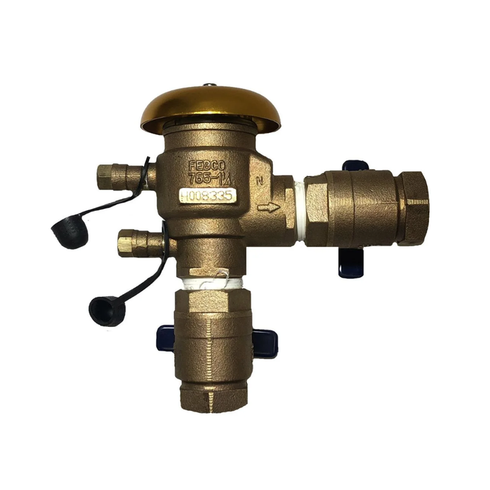 Febco - T765FBV 1 1/4 IN Bronze Pressure Vacuum Breaker Backflow Preventer, Quarter Turn Shutoffs, Freeze Sensor