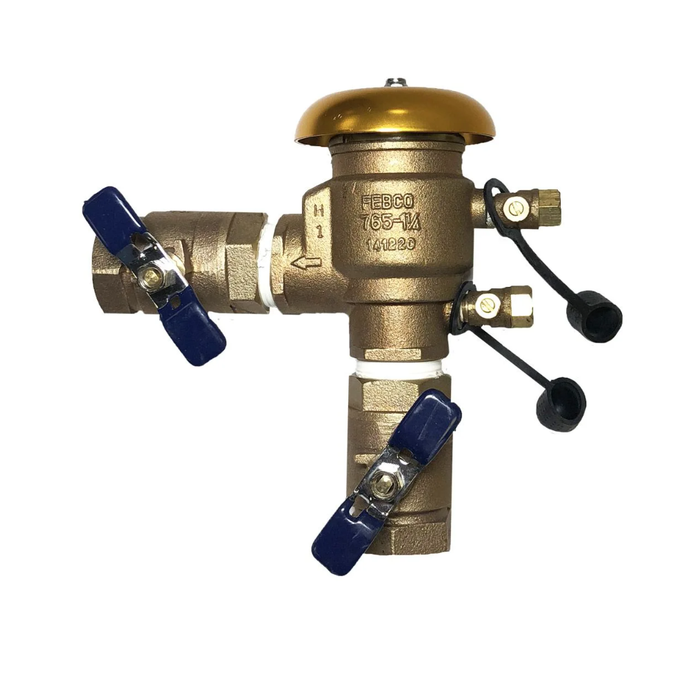 Febco - T765FBV 1 1/4 IN Bronze Pressure Vacuum Breaker Backflow Preventer, Quarter Turn Shutoffs, Freeze Sensor