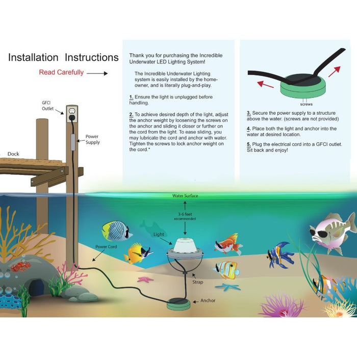 Incredible Underwater LED Lighting underwater light installation sheet
