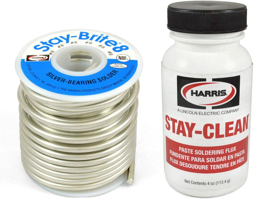 Harris Solder Kit SB861 & SCPF4 - Stay-Brite #8 Silver Bearing Solder with Flux