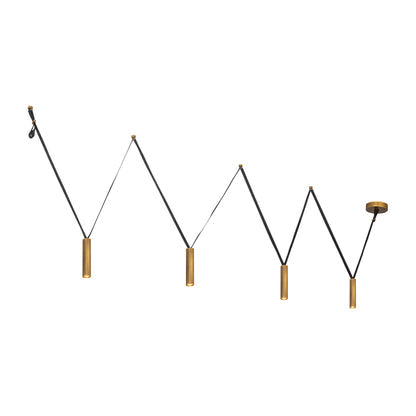 Kuzco LP90404-VB Mason vintage brass four-head LED linear pendant