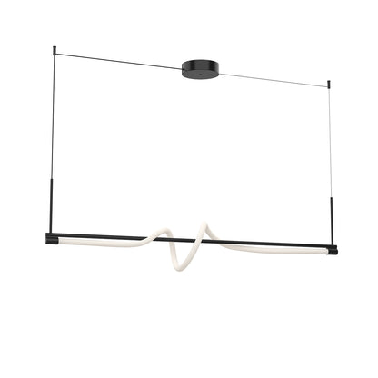 Kuzco LP95354-BK Cursive 54-in black LED linear pendant