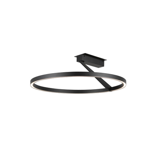 Kuzco SF27724-BK-3WCCT-UNV Roda 24-in black LED semi-flush mount