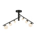 Kuzco SF55525-BK/OP Cypress two-head black opal glass LED semi-flush mount