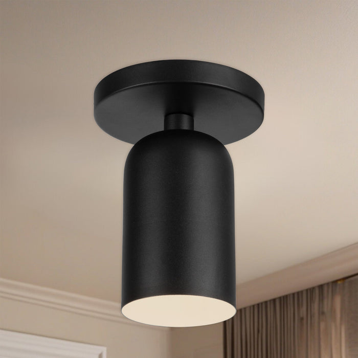 Kuzco SF57704-BK Nola black single-light semi-flush mount