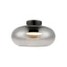Kuzco SF62014-BK/SM Trinity 14-in black smoked glass LED semi-flush mount