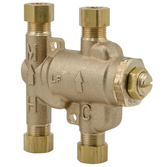 Watts LFUSG-B-M2 3/8 IN Lead Free Thermostatic Mixing Valve, Adjustable 80-120 F - 204143
