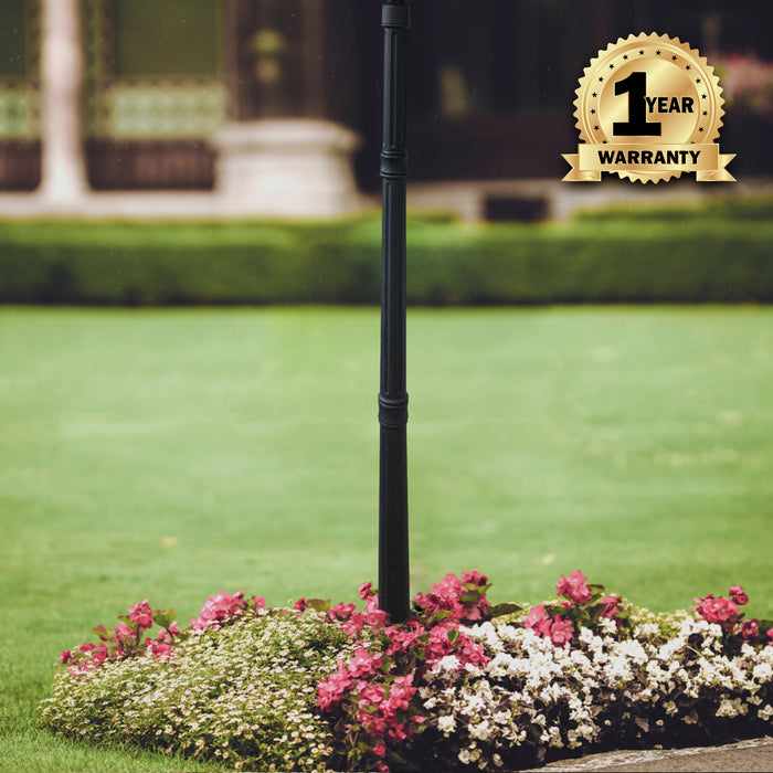 Classy Caps Black Aluminum Lamp Post Base LPB59