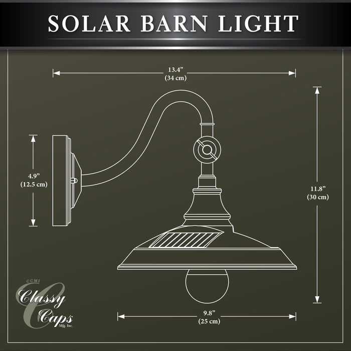Classy Caps Dark Bronze Solar Barn Light SBL738
