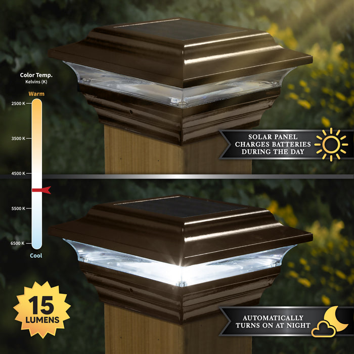 Classy Caps 4X4 Bronze Aluminum Imperial Solar Post Cap SL211R