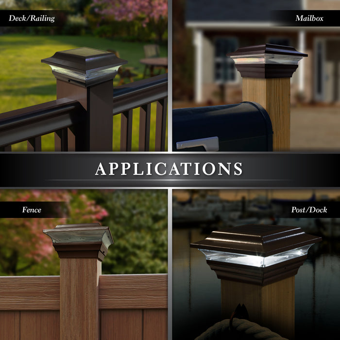 Classy Caps 4X4 Bronze Aluminum Imperial Solar Post Cap SL211R