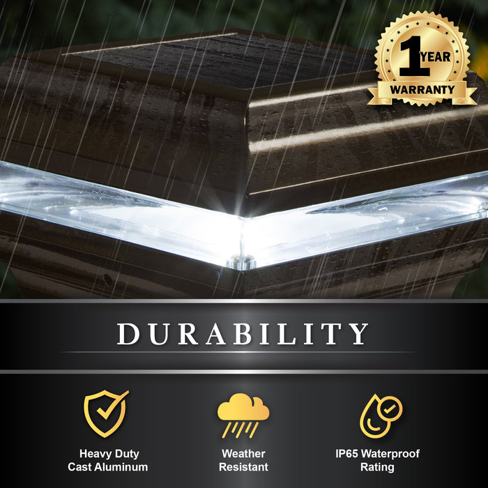 Classy Caps 4X4 Bronze Aluminum Imperial Solar Post Cap SL211R