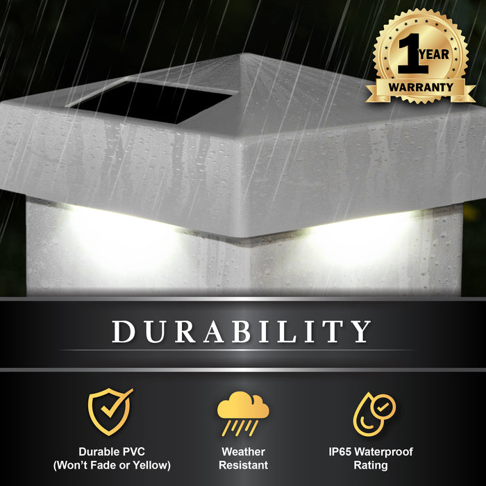 Classy Caps 4X4 White Pvc Pyramid Solar Post Cap SL9901